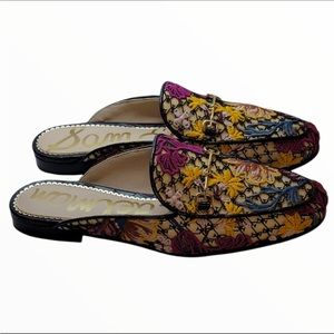Sam Edelman Linnie Chintz Floral Embroidered Mules Size 8.5